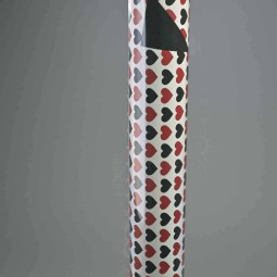 Bobina in PPL "Cuoricini" 1x25 M / Nero e rosso