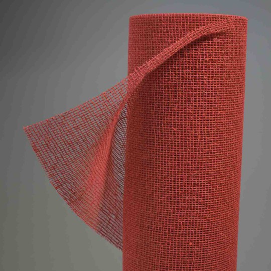 Bobina a rete in cotone grezzo - 50 Cm x 10 YD / Rosso