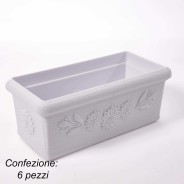 Ciotole rettangolari per loculo 6 Pezzi - 12x6x5 Cm / Bianco