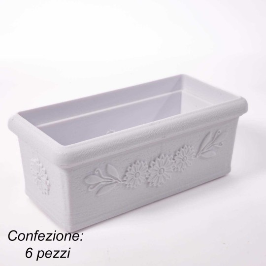 Ciotole rettangolari per loculo 6 Pezzi - 12x6x5 Cm / Bianco