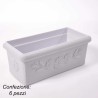 Ciotole rettangolari per loculo 6 Pezzi - 12x6x5 Cm / Bianco