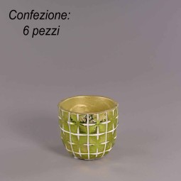 Vasi "Hanoi" 6 PZ - 7,5x6,5 Cm / Verde