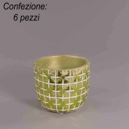 Vasi "Hanoi" 6 PZ - 10,5x8,5 Cm / Verde