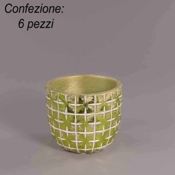 Vasi "Hanoi" 6 PZ - 10,5x8,5 Cm / Verde