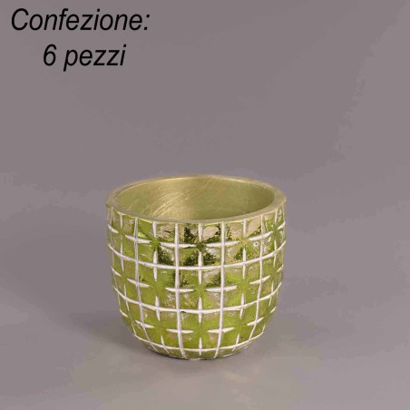 Vasi "Hanoi" 6 PZ - 10,5x8,5 Cm / Verde