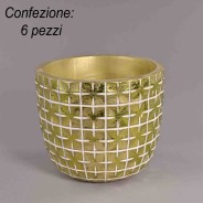 Vasi "Hanoi" 6 PZ - 13x12 Cm / Verde