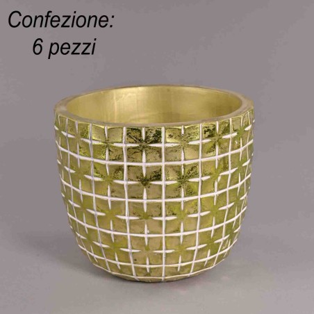 Vasi "Hanoi" 6 PZ - 13x12 Cm / Verde