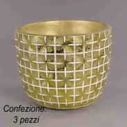 Vasi "Hanoi" 3 PZ - 17,5x14,5 Cm / Oro