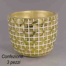 Vasi "Hanoi" 3 PZ - 17,5x14,5 Cm / Oro