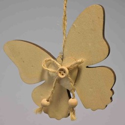 Farfalla decorativa in legno - 10x8 Cm / Naturale