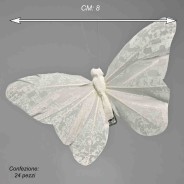Farfalle con clip 24 PZ - 8 Cm / Bianco