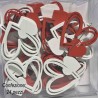 Cuori in legno 24 PZ - 4x4 Cm / Rosso e bianco