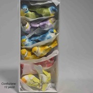 Uccellini su clip 6 PZ - 6 Cm / Mix Color