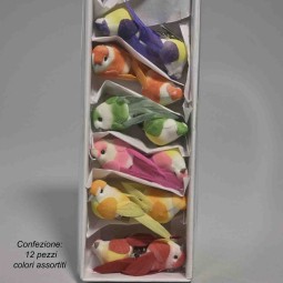 Uccellini su pick 12 PZ - 7 Cm / Mix Color