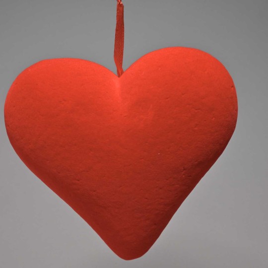 Cuore in polistirolo da appendere - 15,5 Cm / Rosso