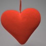 Cuore in polistirolo da appendere - 15,5 Cm / Rosso