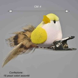 Uccellini su pick 18 PZ - 4 Cm / Color mix