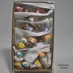 Uccellini su pick 18 PZ - 4 Cm / Color mix