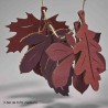 Foglie in legno 18 PZ - 4x8 Cm / Bordeaux