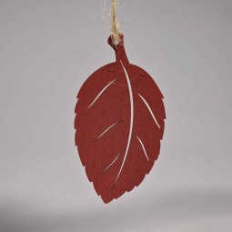 Foglie in legno 18 PZ - 4x8 Cm / Bordeaux