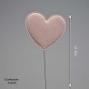 Cuori in velluto su pick 6 PZ - 27 Cm / Rosa
