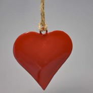 Cuore in metallo - 6,5x6,5 Cm / Rosso
