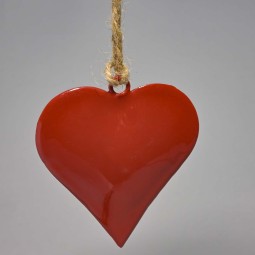 Cuore in metallo - 6,5x6,5 Cm / Rosso