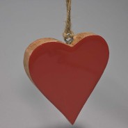 Cuore in legno - 8,5x10,x2 Cm / Rosso