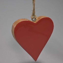 Cuore in legno - 8,5x10,x2 Cm / Rosso