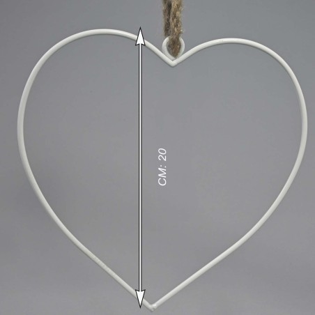 Cuore in metallo - 20 Cm / Bianco