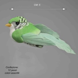 Uccellini con clip 12 PZ - 5 Cm / Mix Color