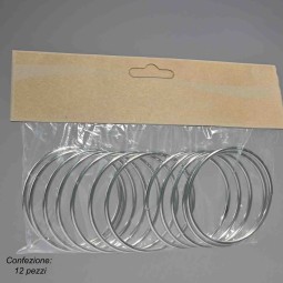 Anelli per Bomboniere 12 PZ - 6,5 Cm / Argento