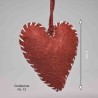 Cuori in tessuto 12 PZ - 5,5x6 Cm / Rosso