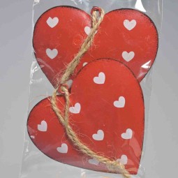 Cuori in metallo 2 PZ -  8x8 Cm / Assortiti