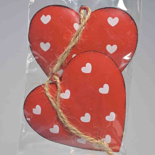 Cuori in metallo 2 PZ -  8x8 Cm / Assortiti