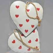 Cuori in metallo 2 PZ -  8x8 Cm / Assortiti