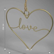 Cuore in metallo da appendere - 28x24 Cm / Assortito