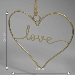 Cuore in metallo da appendere - 28x24 Cm / Assortito