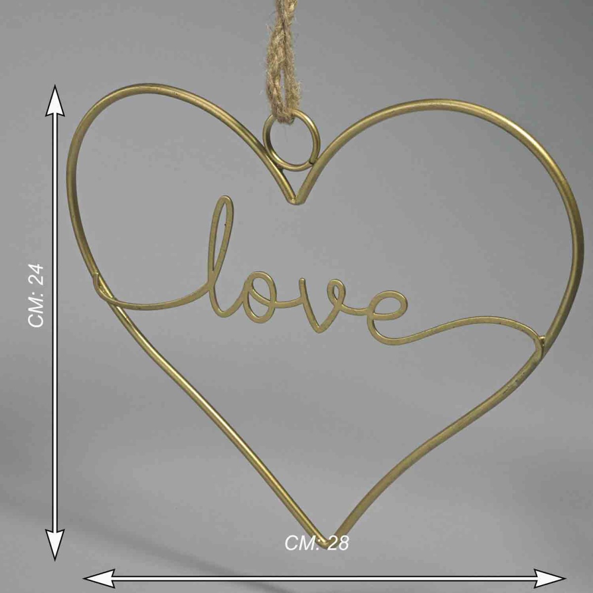 Cuore in metallo da appendere - 28x24 Cm / Assortito