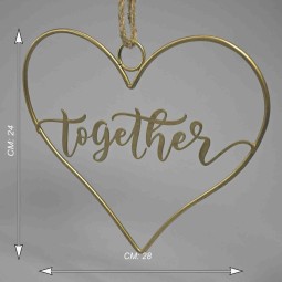 Cuore in metallo da appendere - 28x24 Cm / Assortito