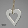 Cuori legno da appendere 10 PZ - 7x7 Cm / Bianco