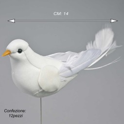 Colombe su pick 12 Pz - 14 Cm / Bianche