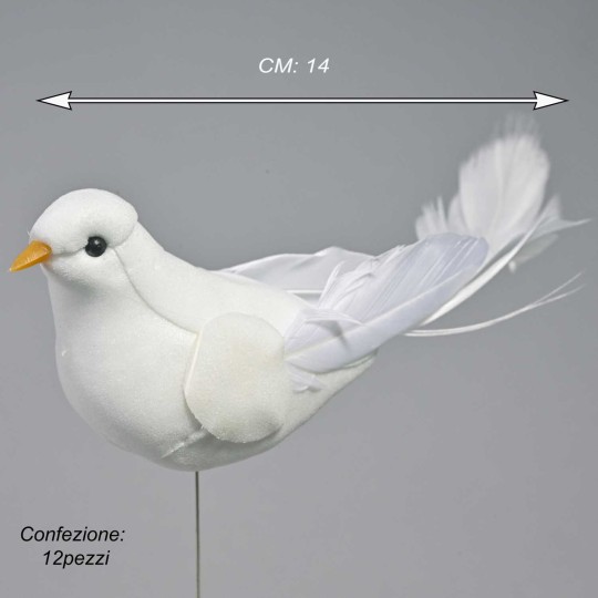 Colombe su pick 12 Pz - 14 Cm / Bianche