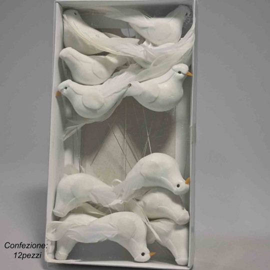 Colombe su pick 12 Pz - 14 Cm / Bianche