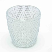 Caspò in vetro "Puntini" - 7,3x7,3 Cm / Trasparente