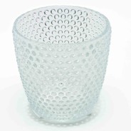 Caspò in vetro "Puntini" - 9x9 Cm / Trasparente