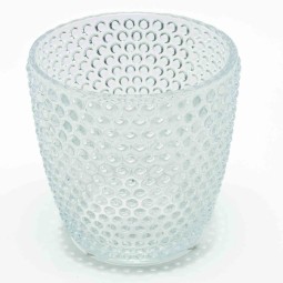 Caspò in vetro "Puntini" - 9x9 Cm / Trasparente