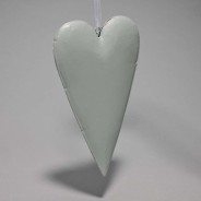 Cuore in metallo - 9,5x2x26 Cm / Grigio