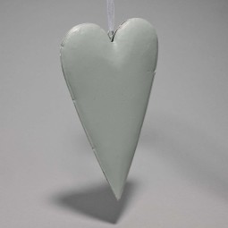 Cuore in metallo - 9,5x2x26 Cm / Grigio