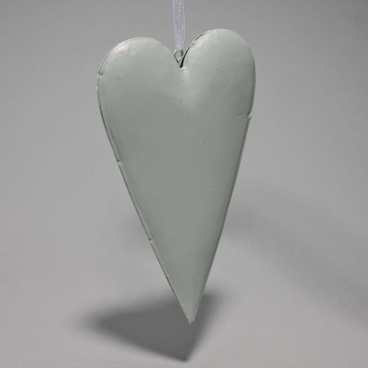 Cuore in metallo - 9,5x2x26 Cm / Grigio